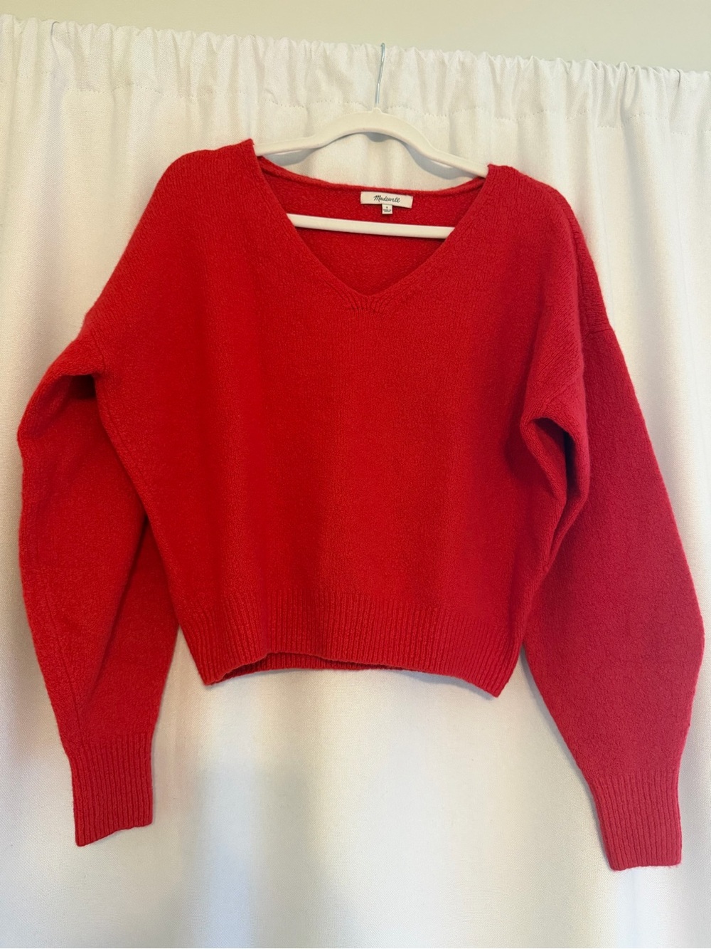 Madewell Red V-Neck Women's Sweater